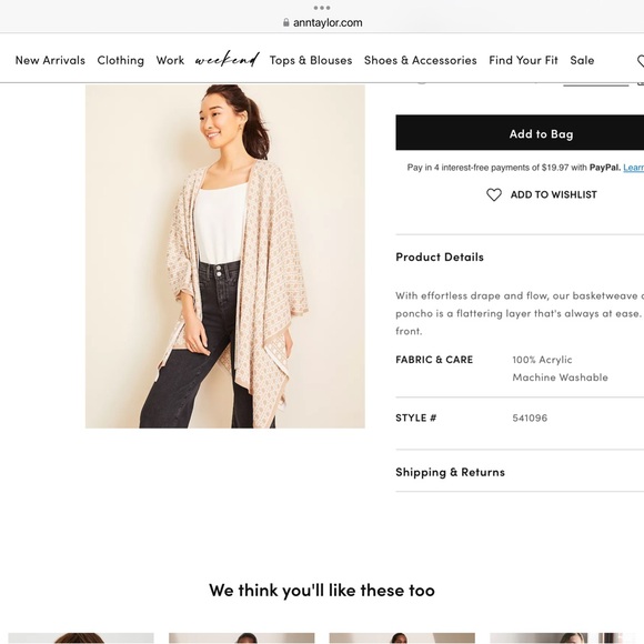 Ann Taylor Poncho - Picture 3 of 4